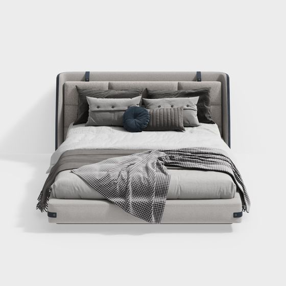 Urban Comfort 3D model Bed for Cozy Spaces