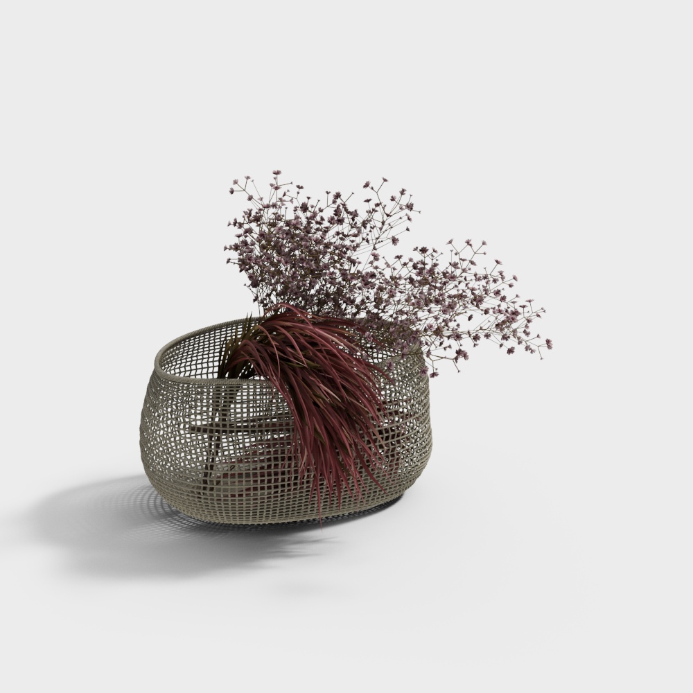 Цветочная ваза для плетеных корзин в стиле ваби-саби