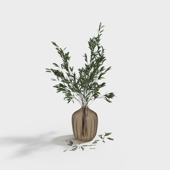 Modern Glass Vase 3D Model for Floral Art
