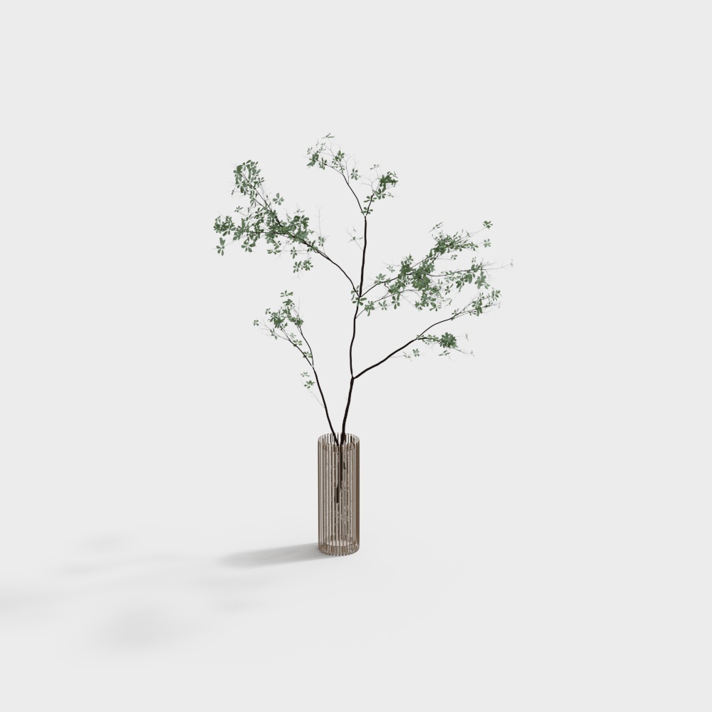 Natural Harmony 3D Model - Modern Minimalist Floral Design