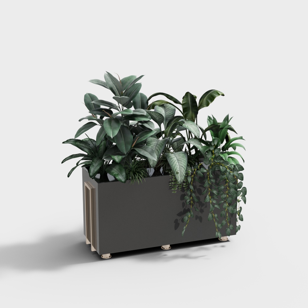 Urban Oasis 3D Model – Low Poly Planter with Detail