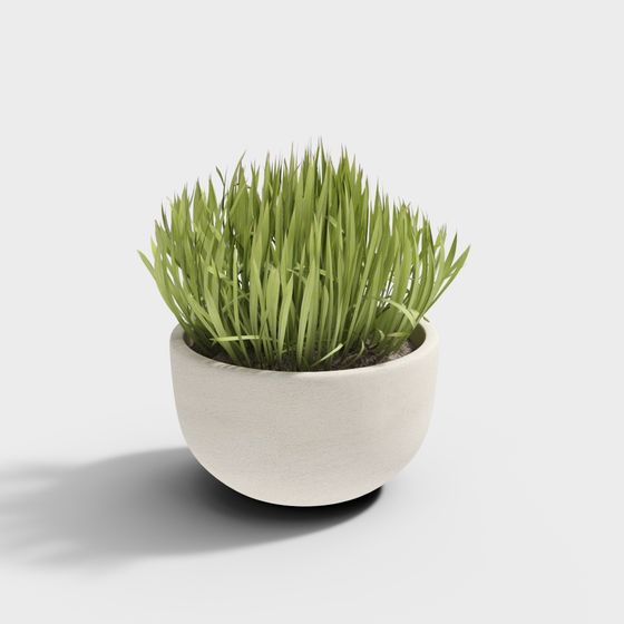 Vibrant Grass Pot 3D model for Creative Projects