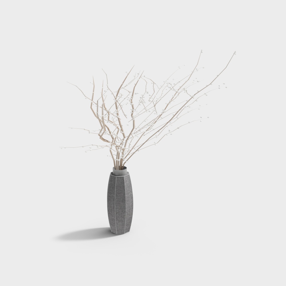 Snowy Branch Vase 3D model