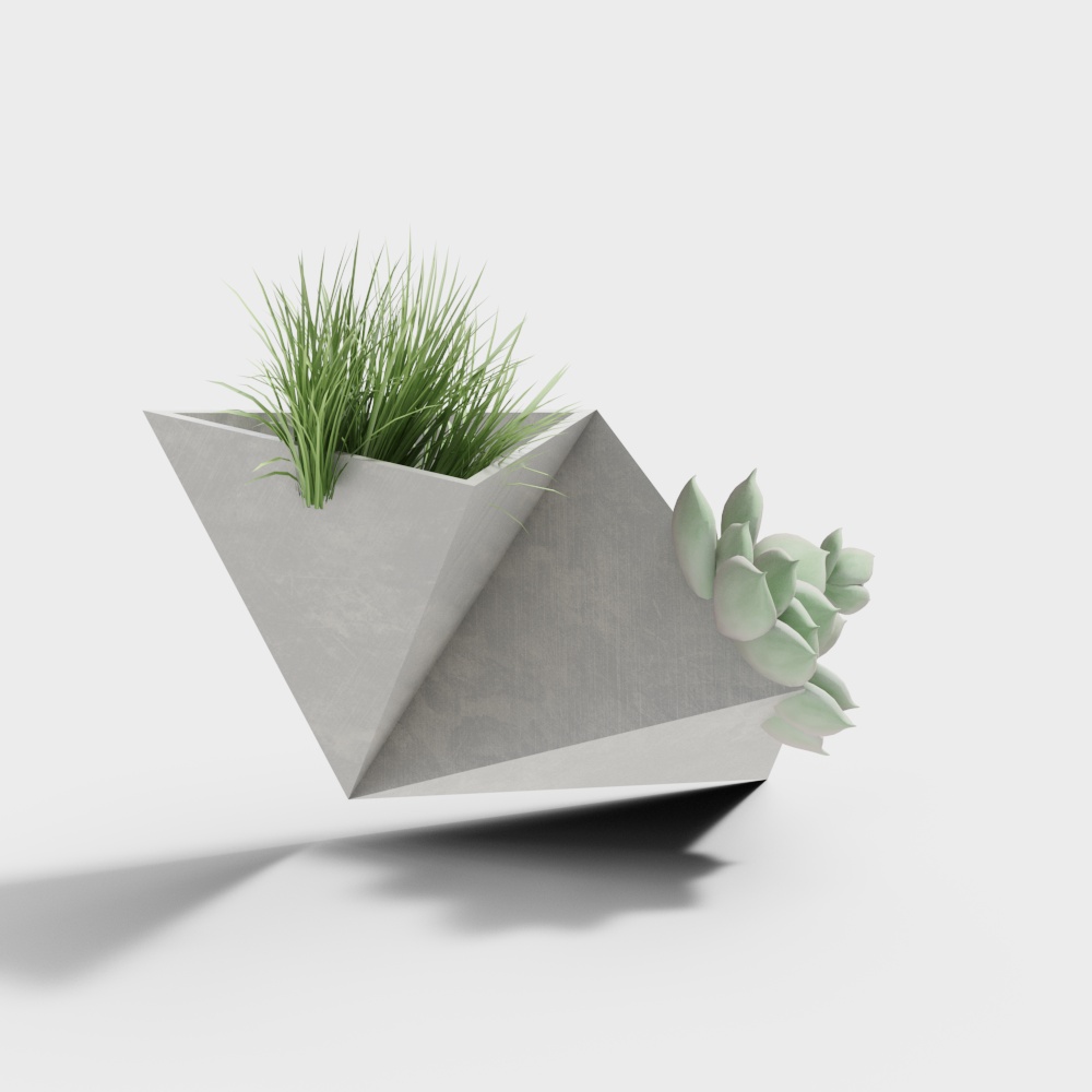 Origami Planter 3D model