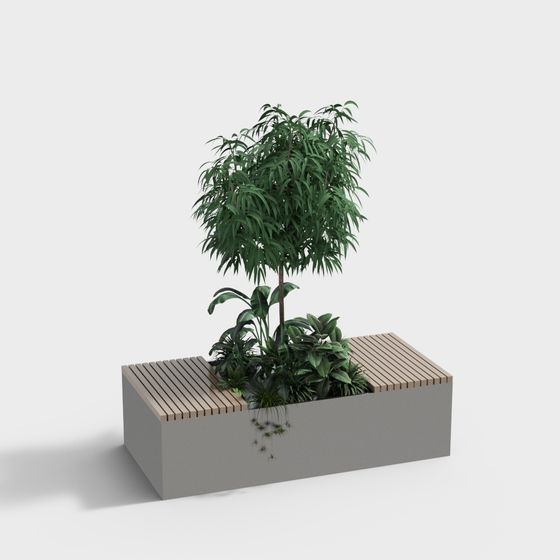 Urban Oasis 3D Model - Low Poly High Detail Plant Landscape
