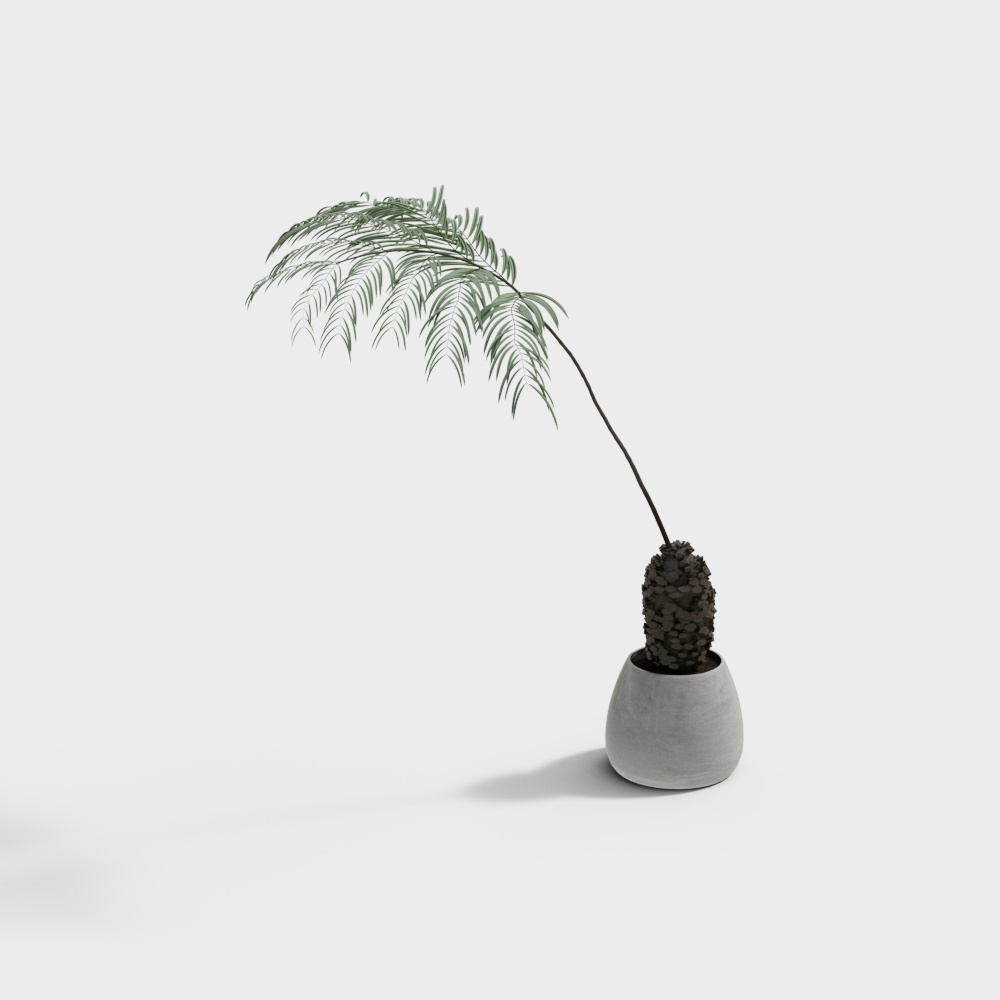 Urban Oasis Plant Pot 3D Model – Low-Poly Concrete Design