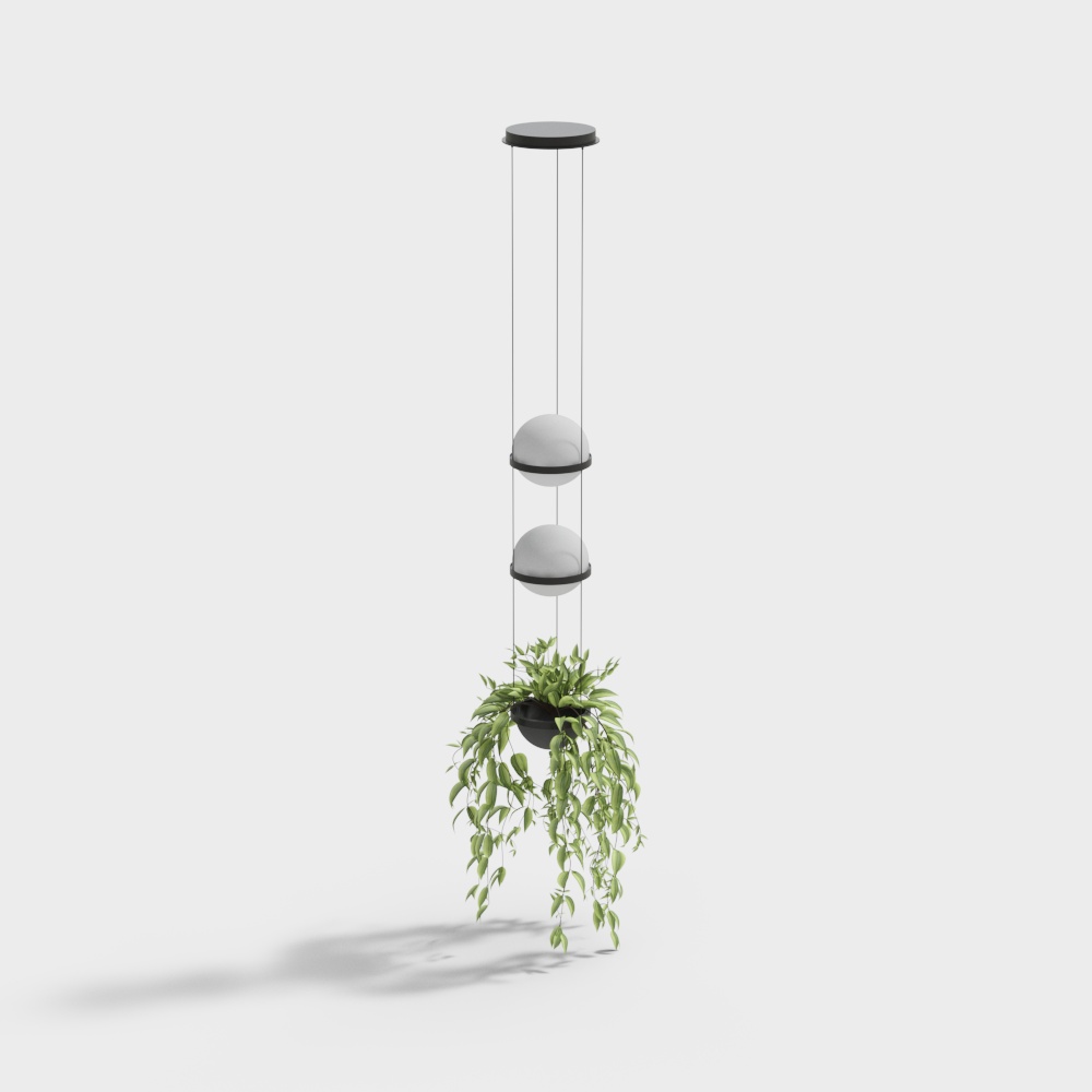 Modern green hanging basket