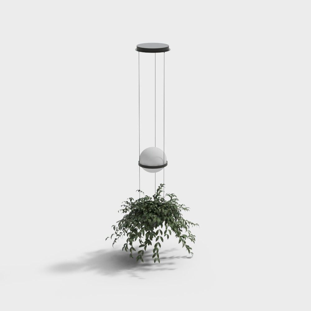 Modern green hanging basket
