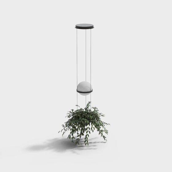 Modern green hanging basket