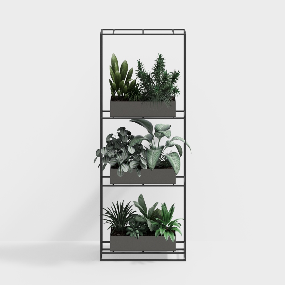 Modern green potted flower stand - potted flower stand