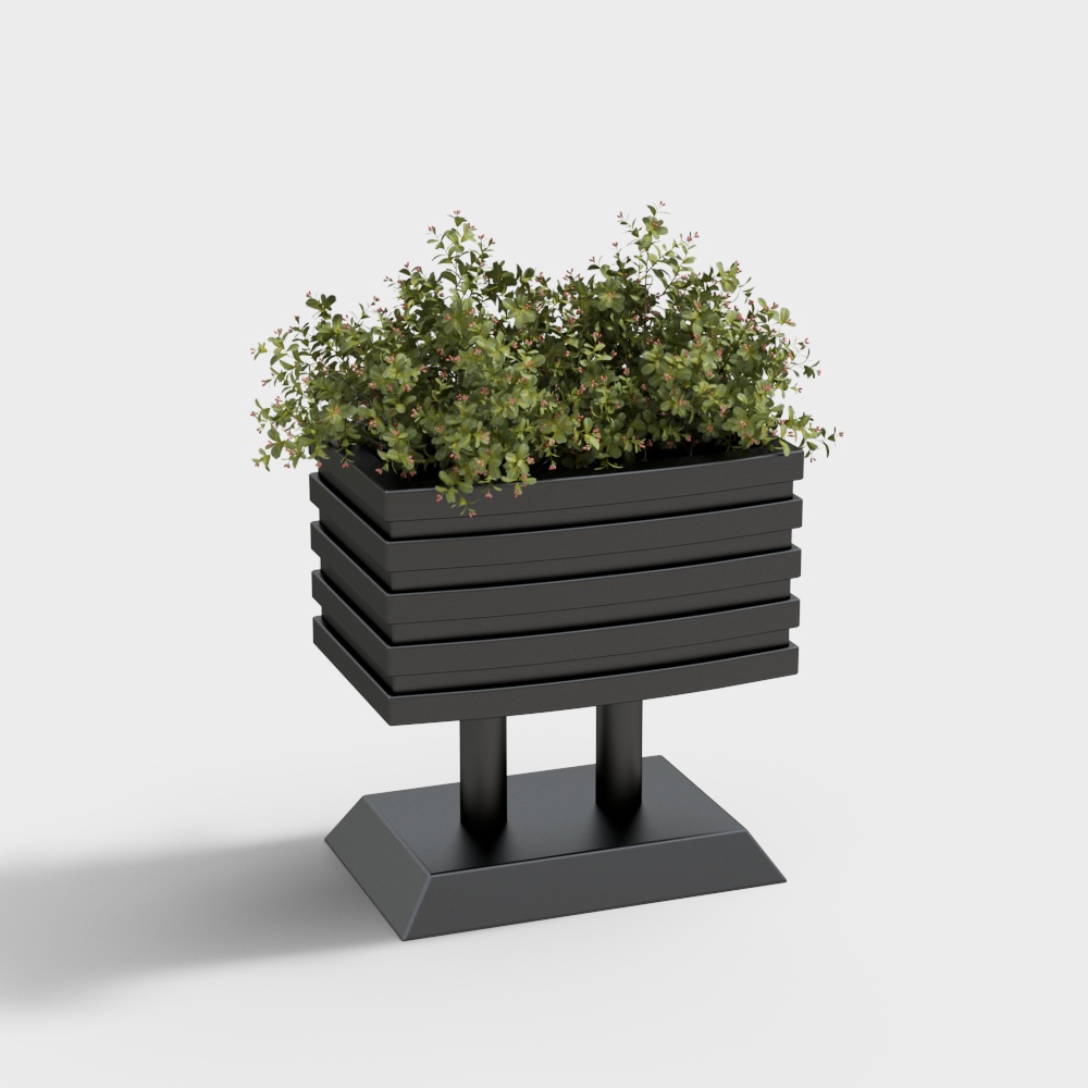 Modern outdoor construction-green plants-4