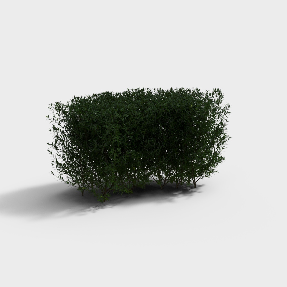 Realistic Low-Polygon Bush 3D Model for Designers