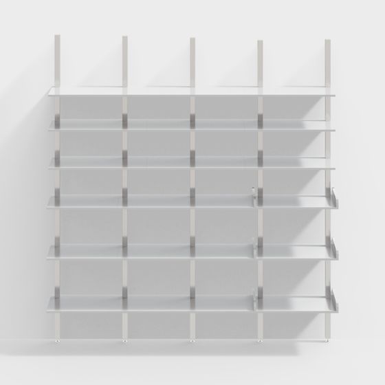 Urban Grid Shelf 3D model for Modern Design