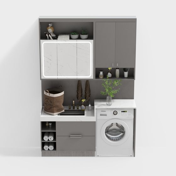 모던 라이트 럭셔리 그레이 욕실 캐비닛 조합