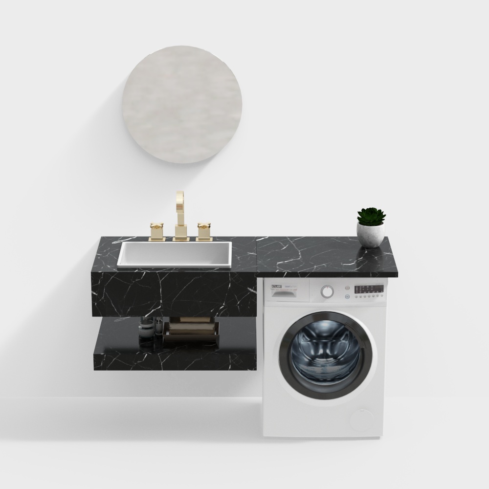 現代洗手盆與浴室櫃組合