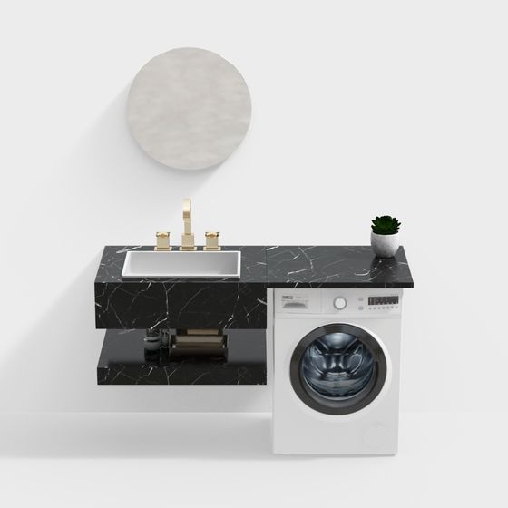 現代洗手盆與浴室櫃組合