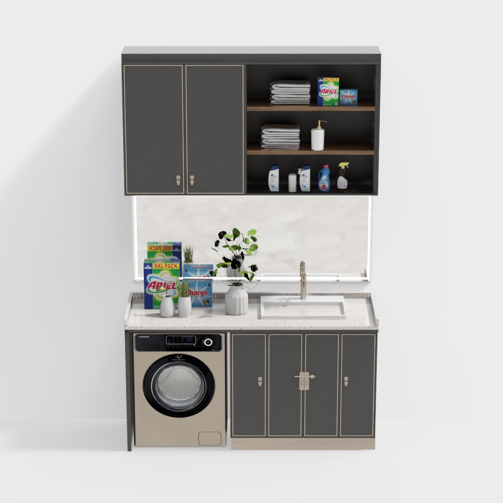 New Chinese style bathroom cabinet combination-square