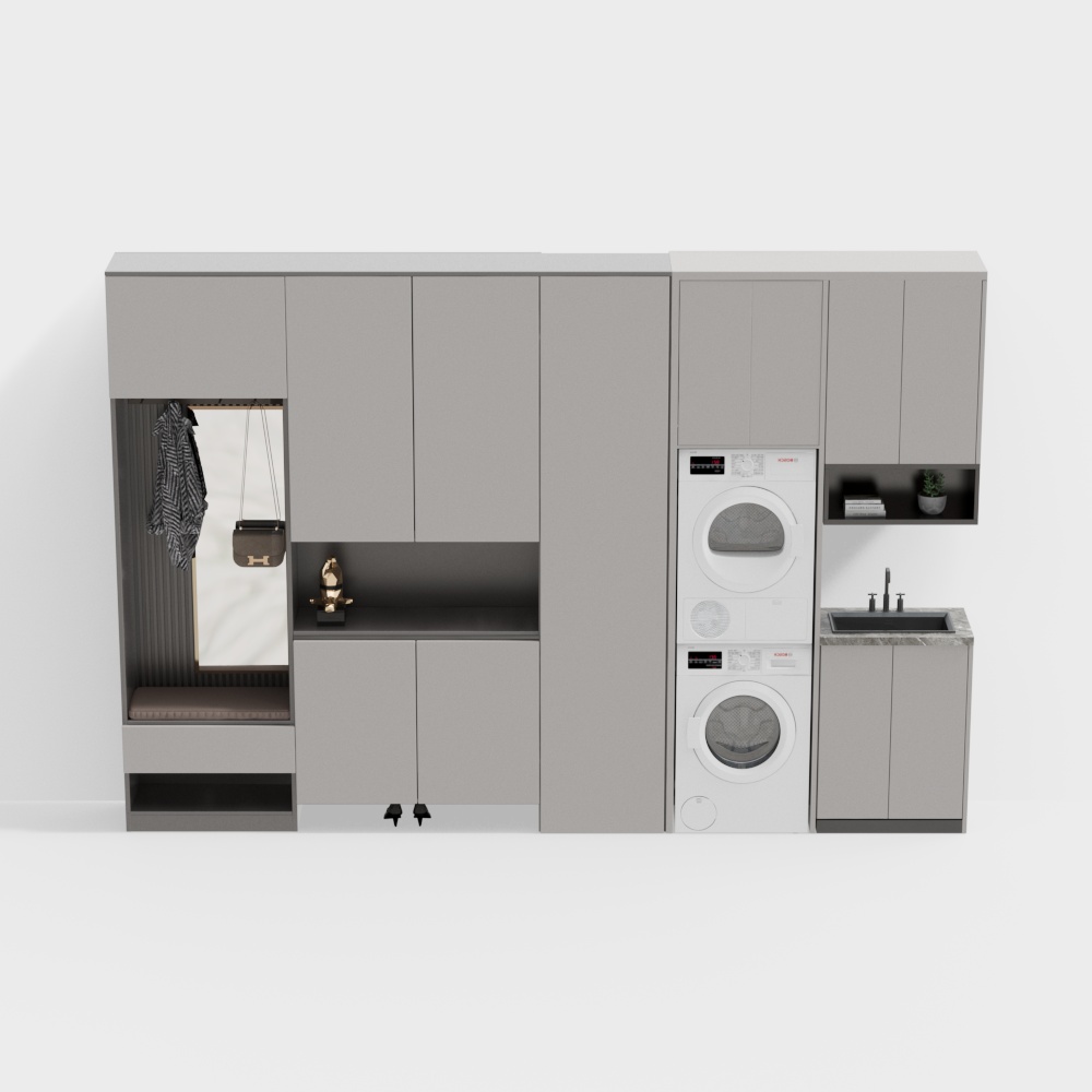 ตู้รองเท้าสำหรับติดตั้งในผนังสมัยใหม่