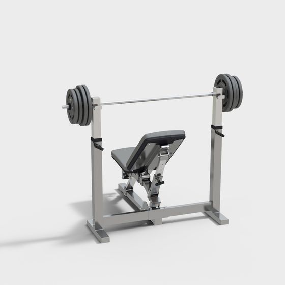Low-Poly Weight Bench 3D model for Fitness Equipment