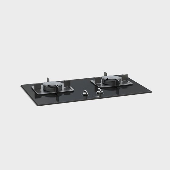 Minimalist Gas Stove 3D model for Modern Kitchens