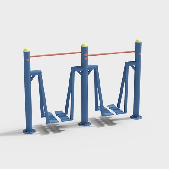 Vibrant Street Workout Station 3D model