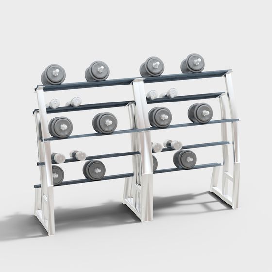 Modern Minimalist Dumbbell Rack 3D model