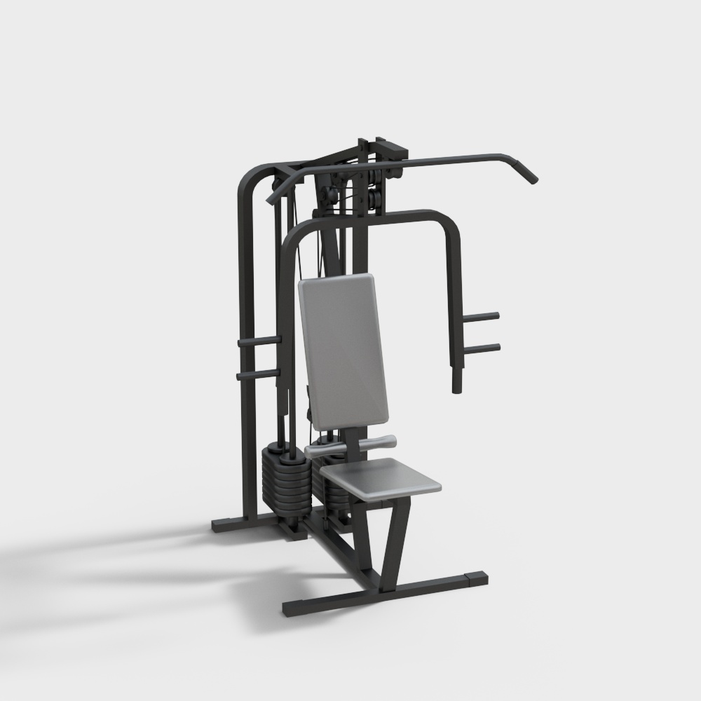 Strength Training Machine 3D Model – Low-Poly Gym Equipment