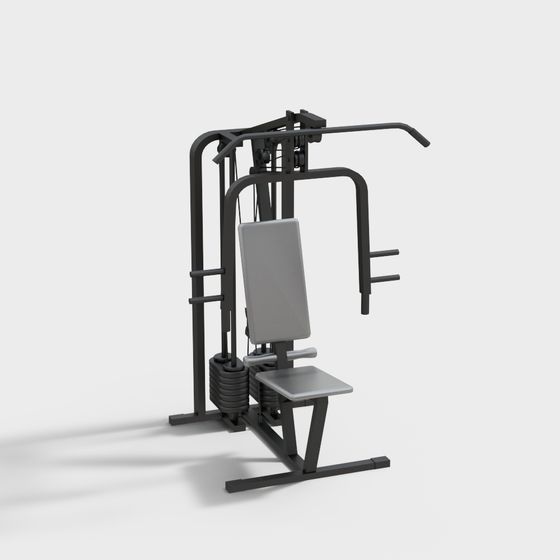 Sleek Multifunctional Strength Training Machine 3D model
