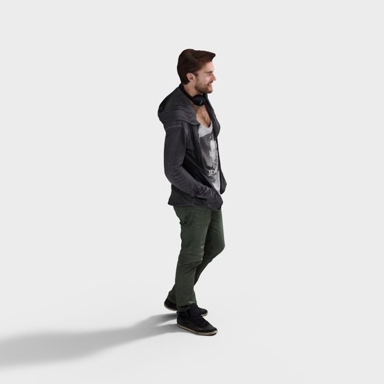 Stylish Urban Wanderer 3D Model for Creatives