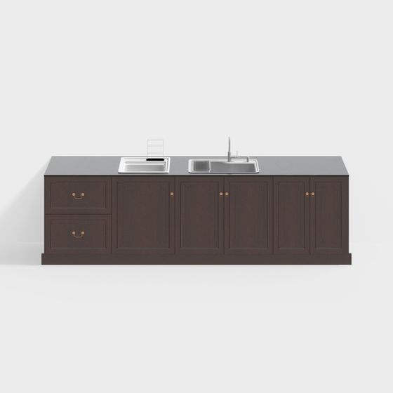 Elegant 3D Model Kitchen Counter Cabinet for Modern Spaces
