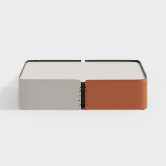 Two-Tone Leather Storage Box 3D model
