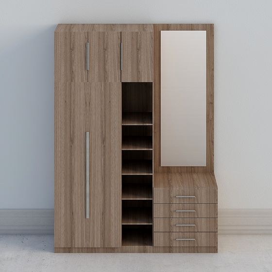 Minimalist 3D Wardrobe Model for Modern Interiors