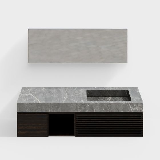 Stylish Minimalist TV Cabinet 3D model for Modern Interiors