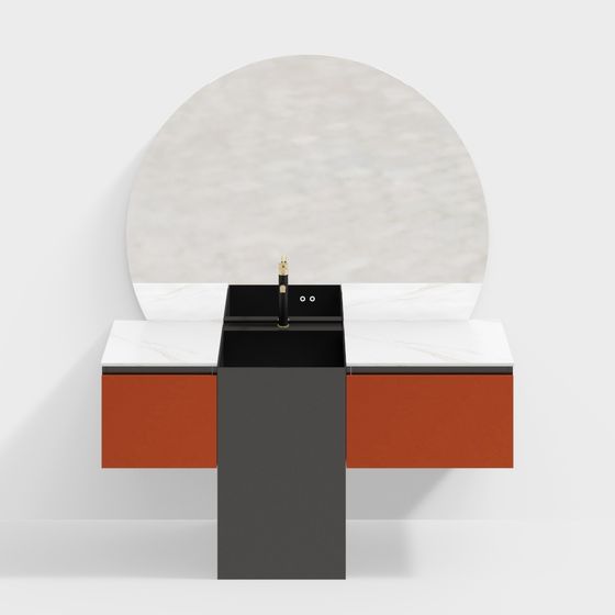 Urban Minimalist Sink Console 3D model