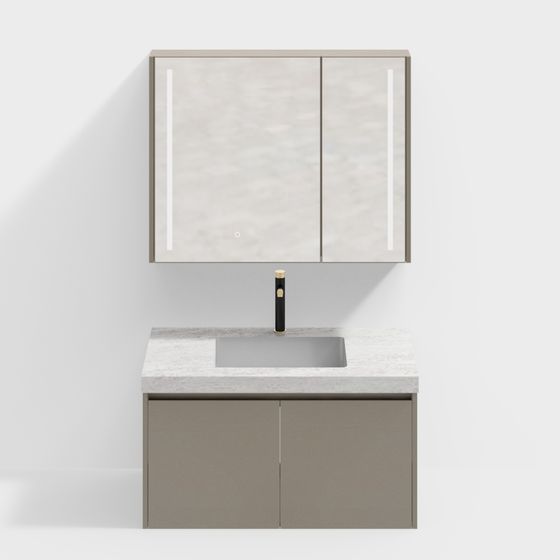 Modern Minimalist Bathroom Cabinet 3D model