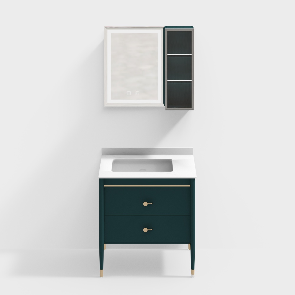 Green bathroom cabinet - 80