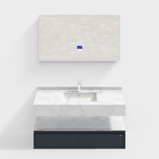 Modern Minimalist Bathroom Cabinet 3D model