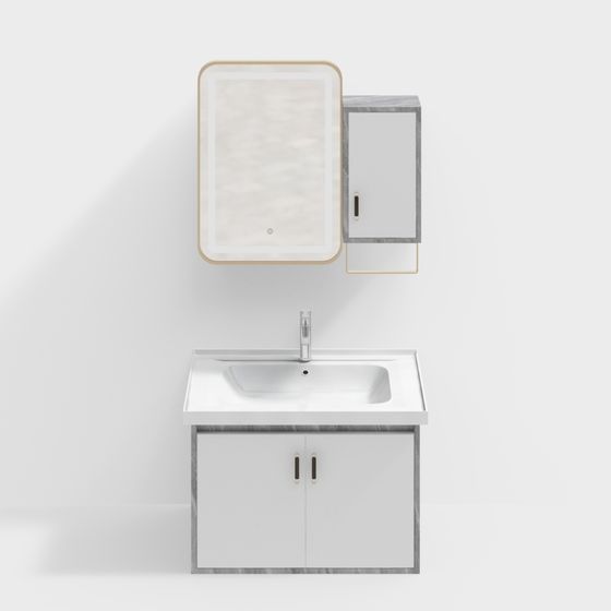 Minimalist Bathroom Vanity 3D model