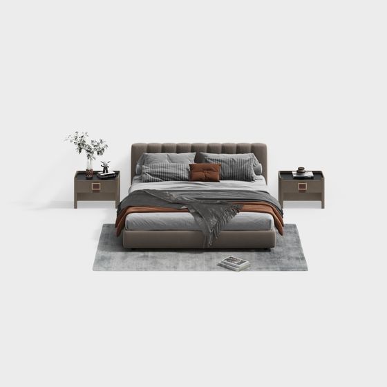 Urban Bedroom Suite 3D model for Modern Spaces