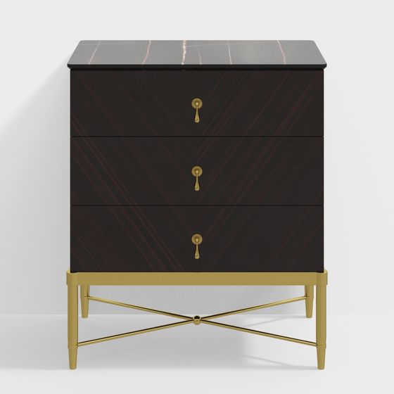 Art Deco Chest of Drawers 3D model