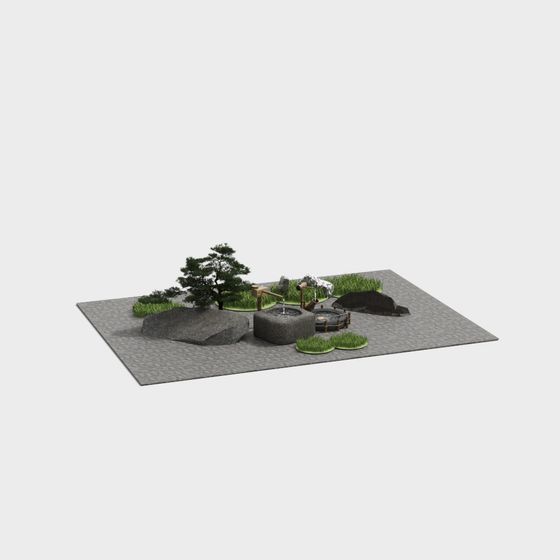 Japanese Zen Garden 3D model
