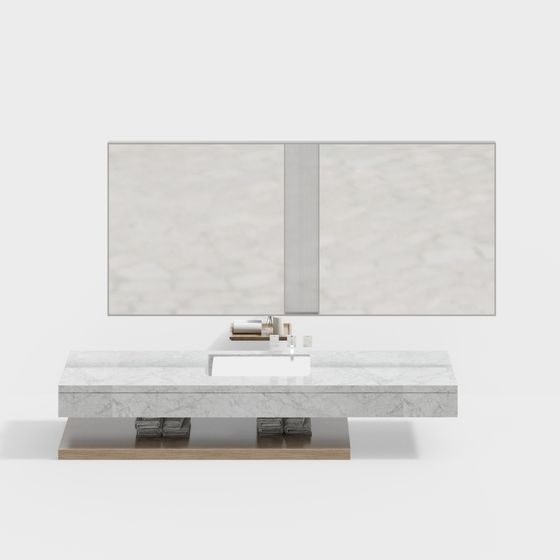 Modern Minimalist Bathroom Cabinet 3D model