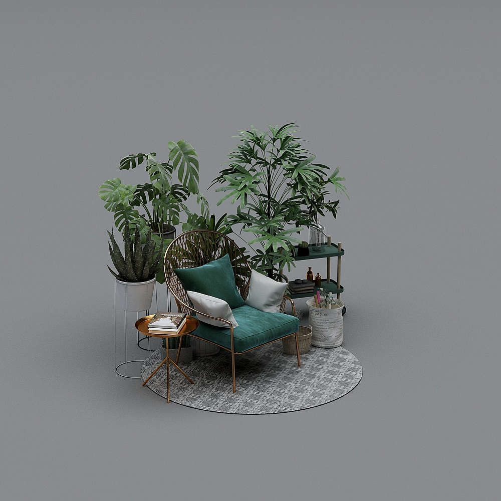 Green plant sketch combination