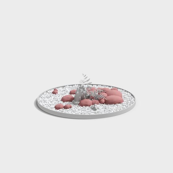 Low Poly Rock Garden 3D model for Creative Projects