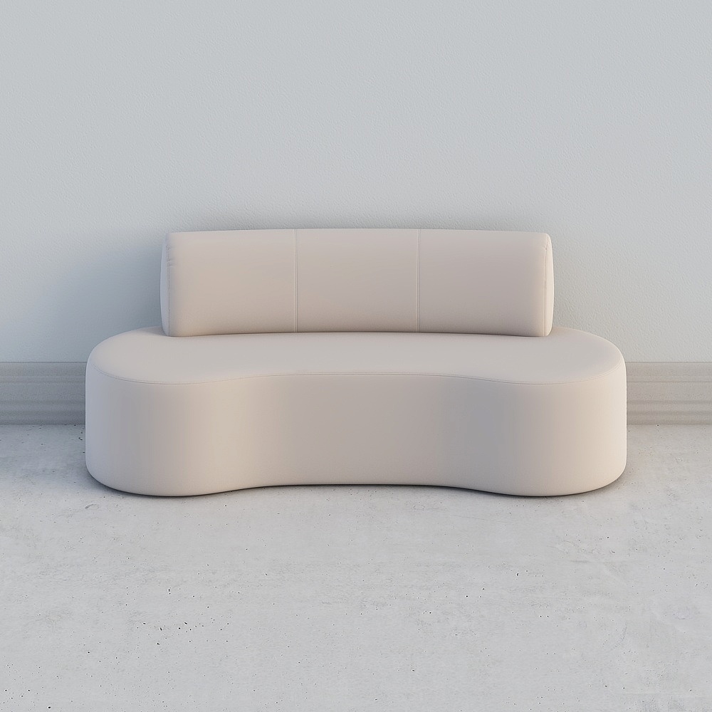Modern Minimalist Curved Sofa 3D model