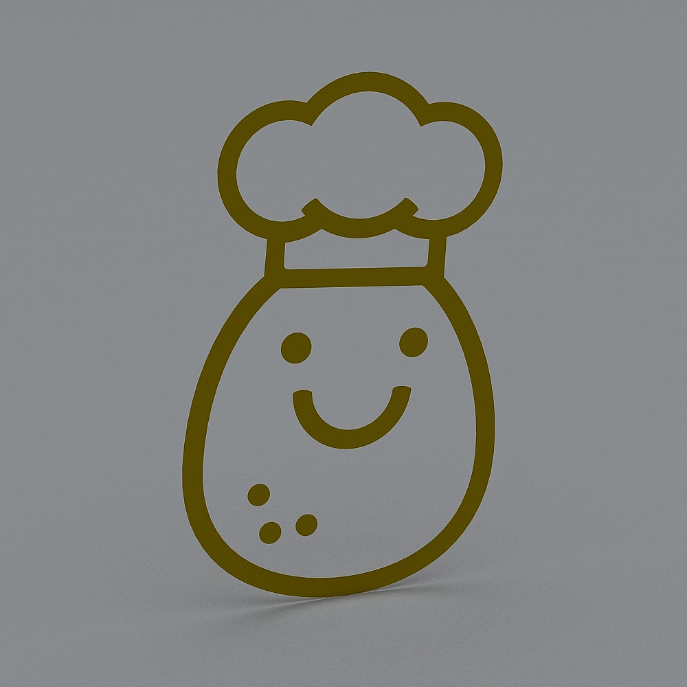 Cute Chef Hat Salt Shaker 3D model