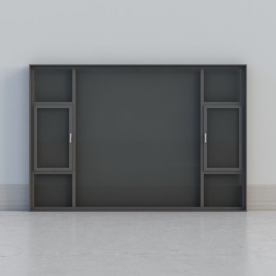 Elegant Glass Partition Screen 3D model for Interiors