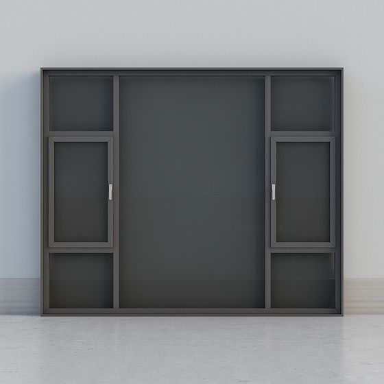 Modern Minimalist Glass Sliding Door 3D model