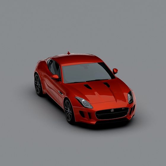 Futuristic Red Sports Car 3D model
