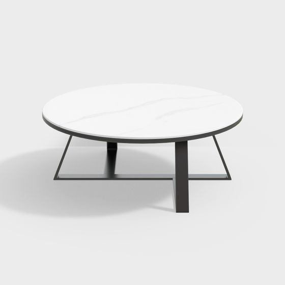 Elegant Low-Poly Round Table 3D model